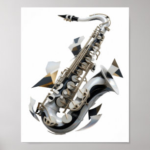 Poster Design de Prata ARTÍSTICA ARTE ABSTRATA