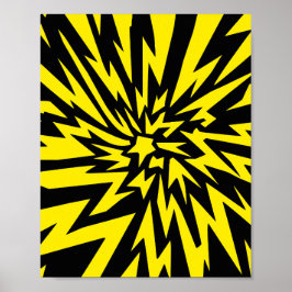 Poster Design de raio dinâmico amarelo e preto
