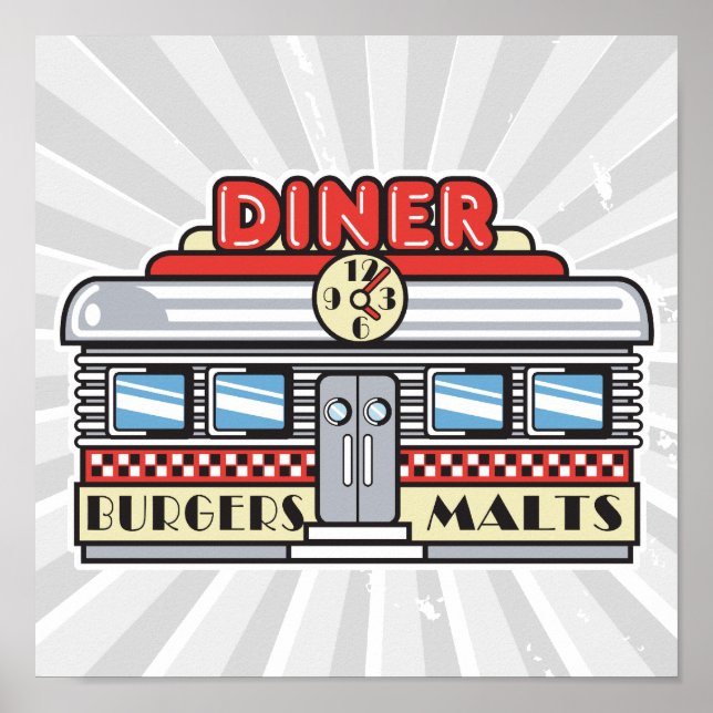 Póster design de retro-diner (Frente)