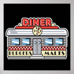 Póster design de retro-diner