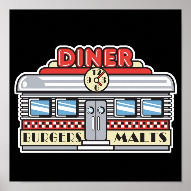 Póster design de retro-diner (Frente)