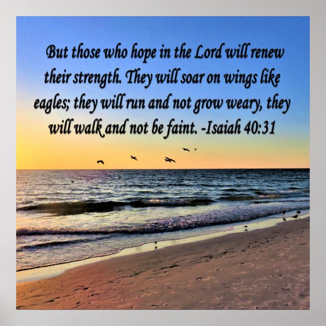 POSTER DESIGN DE SCRIPTURE SERENE ISAIAH 40:31 (Frente)