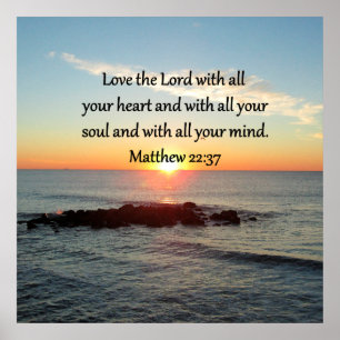 Póster Design DE SCRIPTURE SUNRISE DE MATTHEW 22:37 PACÍF