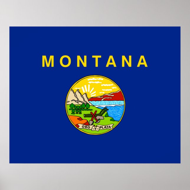 Poster Design de Sinalizador do Estado de Montana (Frente)