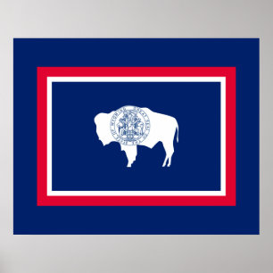 Póster Design de Sinalizador do Estado de Wyoming