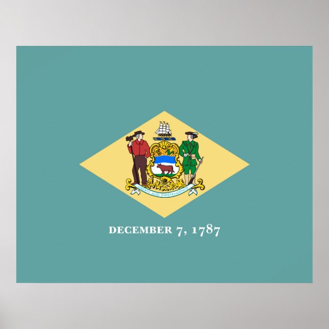 Póster Design de Sinalizador do Estado Delaware (Frente)