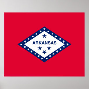 Póster Design de Sinalizador do Estado do Arkansas