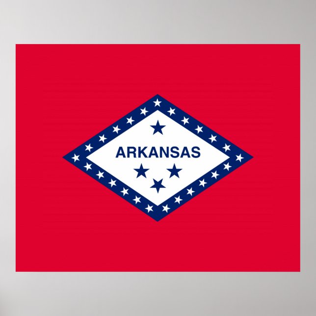Póster Design de Sinalizador do Estado do Arkansas (Frente)