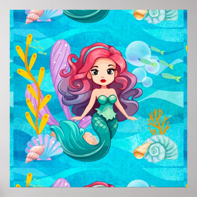 Poster Design de sirene mística (Frente)