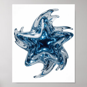 Poster Design de slogan BLUE STAR Prata Limpa