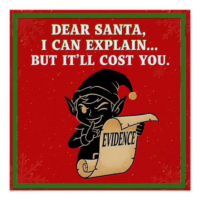 Póster design de slogan de natal engraçado (Frente)