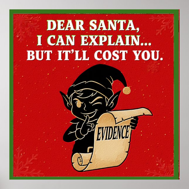 Poster design de slogan de natal engraçado (Frente)