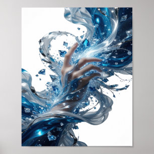 Poster Design de slogan Edgy Silver WATER MAGIC