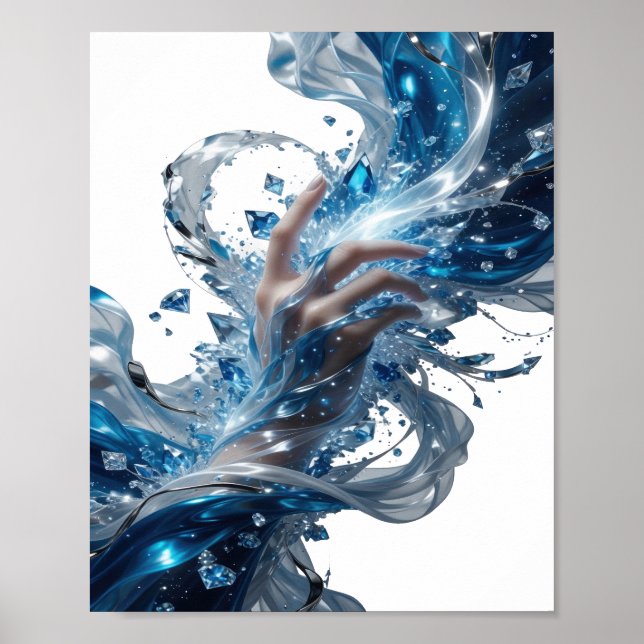 Poster Design de slogan Edgy Silver WATER MAGIC (Frente)