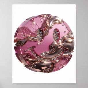 Poster Design de slogan FACE FELIZ Prata Espirituoso