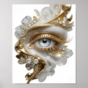 Poster Design de slogan Golden Eye atraente em ouro