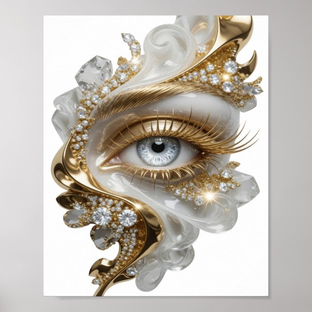 Poster Design de slogan Golden Eye atraente em ouro (Frente)