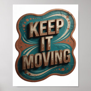 Poster Design de slogan Moderno Ouro MANTENHA-SE EM MOVIM