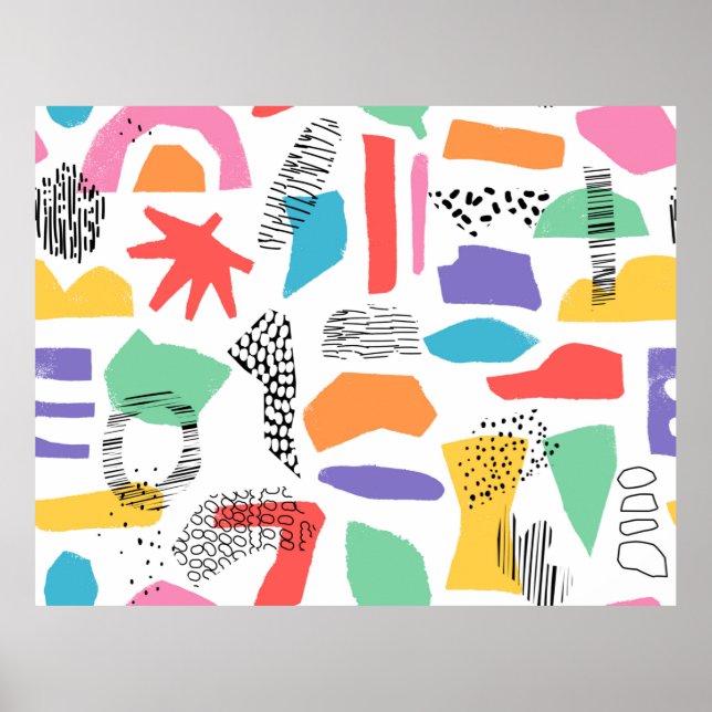 Poster Design de superfície desenhada à mão. Textura artí (Frente)