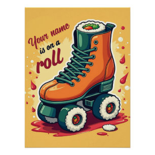 Póster Design de Sushi Personalizado “On a Roll”
