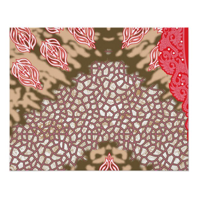 Póster Design de tecido de intricato com padrões florais (Frente)