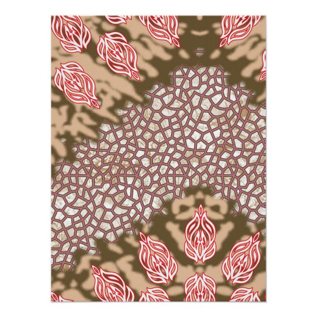Póster Design de tecido de intricato com padrões florais (Frente)