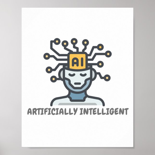 Poster Design de texto Artificialmente Inteligente (Frente)