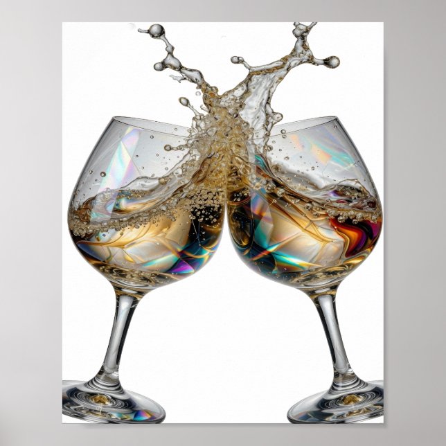 Poster Design de texto CHEERS prateado e atraente (Frente)