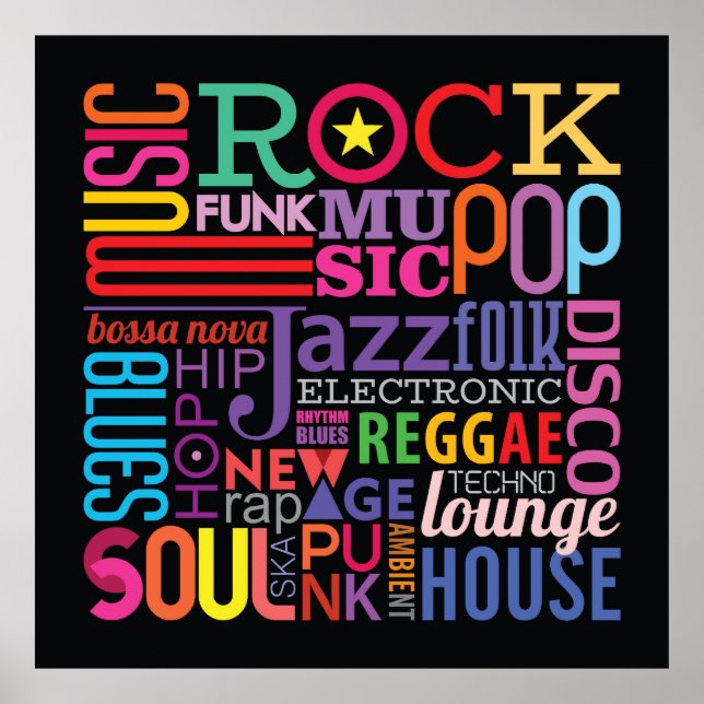 Poster Design de texto Colorido (Frente)