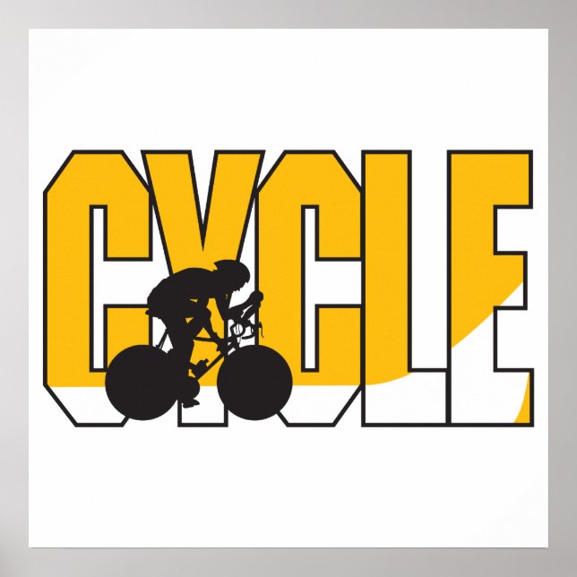 Poster design de texto de ciclo (Frente)