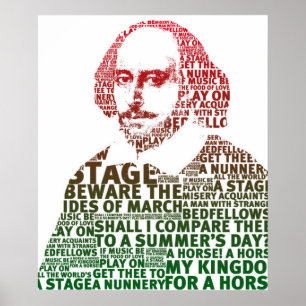Poster Design de texto de gradiente verde Shakespeare