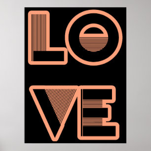 Póster Design de texto do AMOR, estilo do art deco