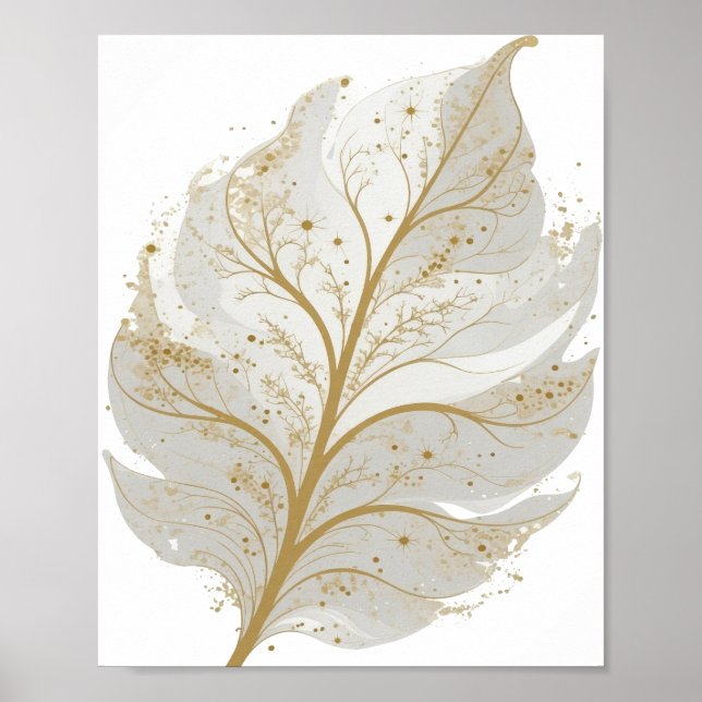 Poster Design de texto FOLHA BRILHANTE Dourado Fresco (Frente)