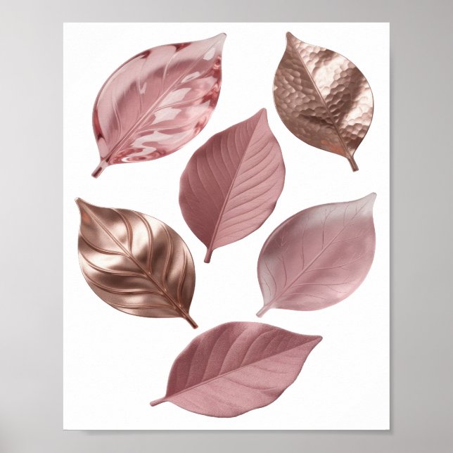 Poster Design de Texto Folhagem Prateada Limpa (Frente)