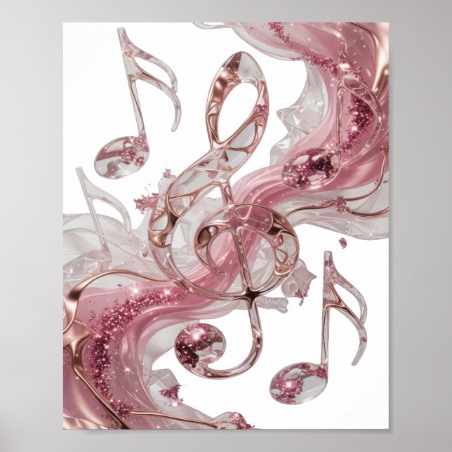 Poster Design de texto MUSIC IN FLUID FORM Prateado Diver (Frente)