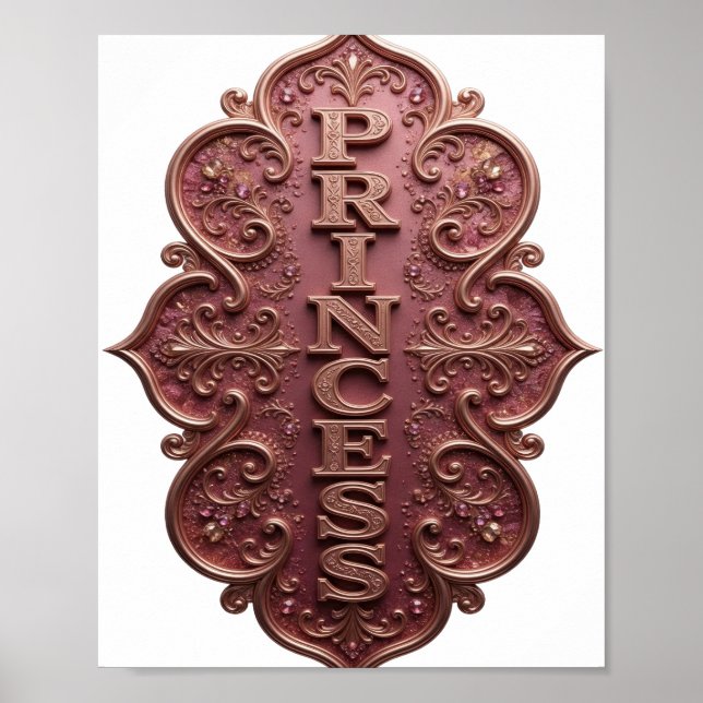 Poster Design de texto PRINCESA Snappy Gold (Frente)