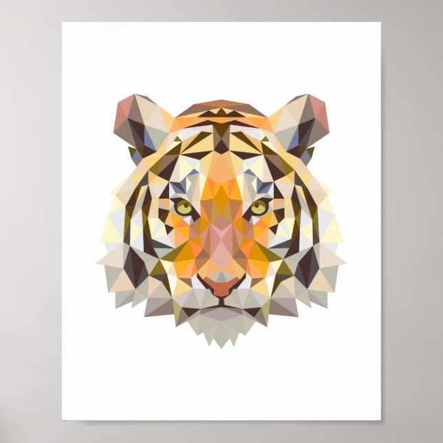 Póster Design de tigre geométrico nórdico (Frente)