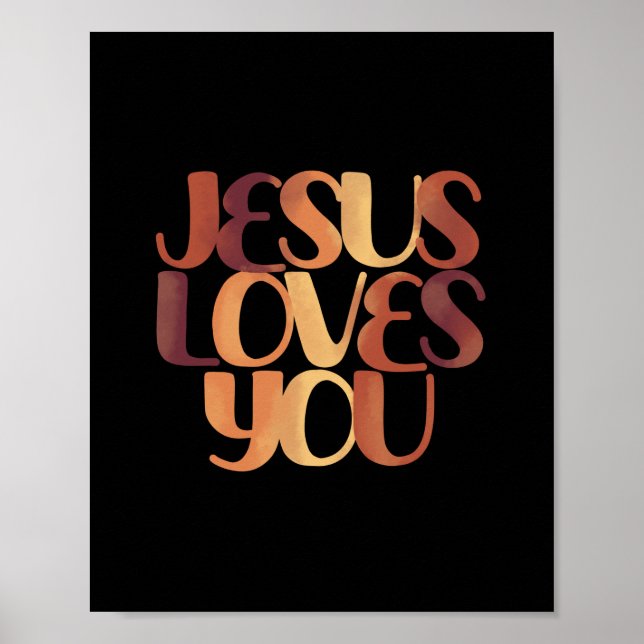 Poster Design de Tipografia Cristã Jesus Ama  (Frente)