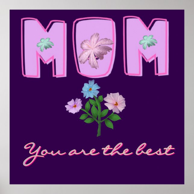 Poster Design de tipografia personalizada para mães,  (Frente)