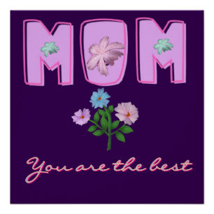 Póster Design de tipografia personalizada para mães, 