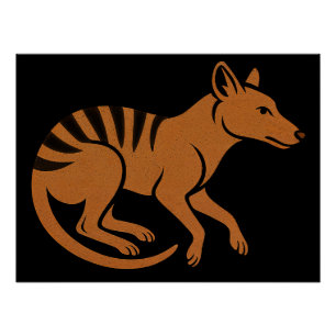 Póster Design de Tipografia Vintage Thylacine