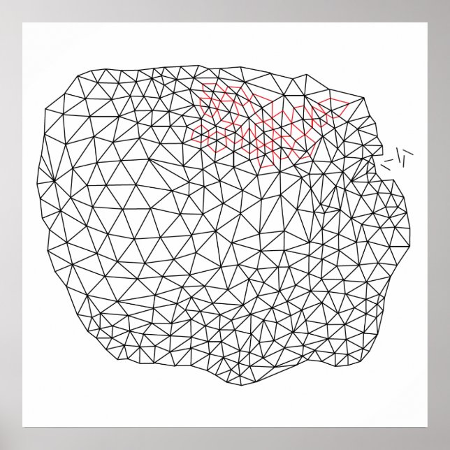 Póster Design de triangulação geométrica (Frente)