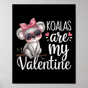 Poster Design de urso de coala fofo de São Valentão Coala