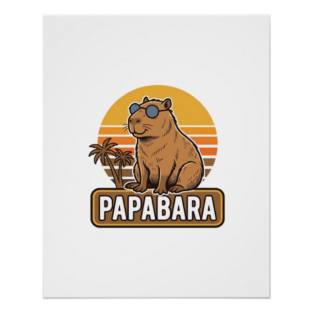 Póster Design de Vetor de Papai Capivara Retro PAPABARA_1 (Frente)