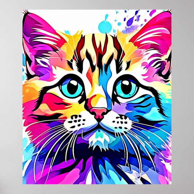Poster Design de Vibes do Gatinho vívido (Frente)