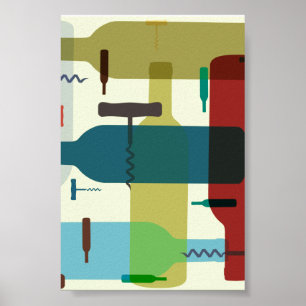 Póster Design de vinho com estilo retrô