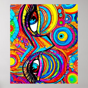 Poster Design de visualização de olhos psicodélicos