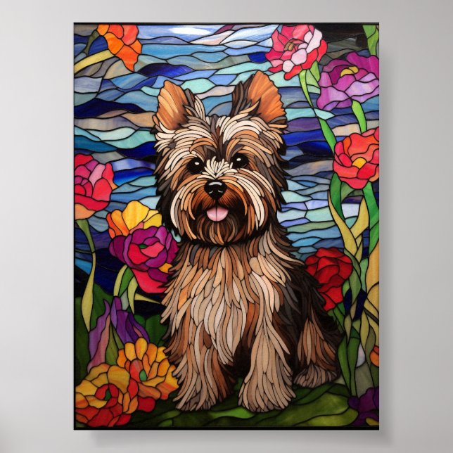 Poster Design de Vitral de Yorkshire Terrier (Frente)