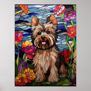 Poster Design de Vitral de Yorkshire Terrier