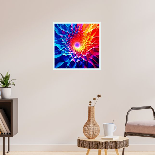 Poster Design de Vórtice de Cor Geométrica Prismática (Sala de Estar 3)